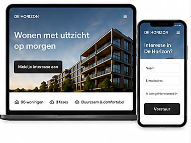 Projectwebsite op laptop en telefoon